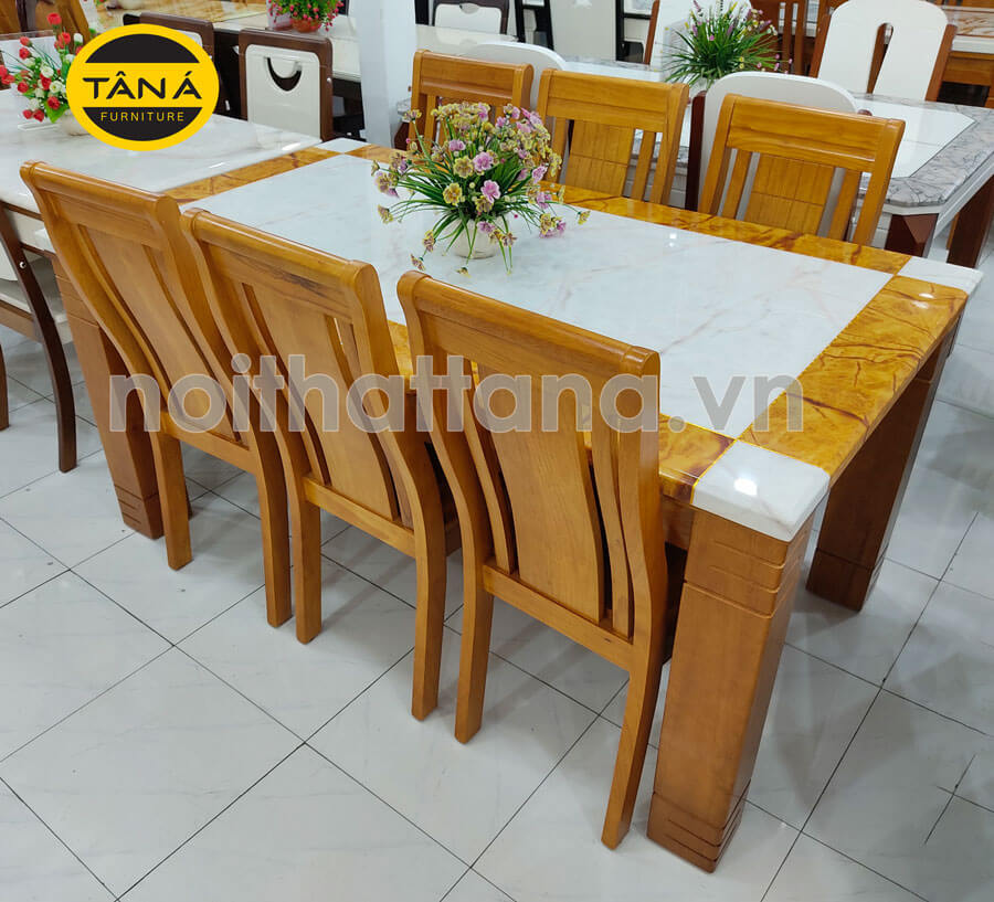 Mua bàn ăn gỗ màu vàng đẹp hiện đại giá rẻ