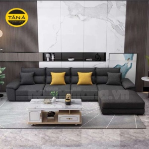 Ghế Sofa Vải Góc L Đơn Sắc T52 Phong Cách Châu Âu Quý Phái