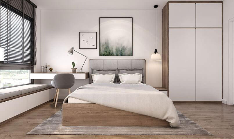 Phong cách thiết kế phòng ngủ đẹp đơn giản cho nữ