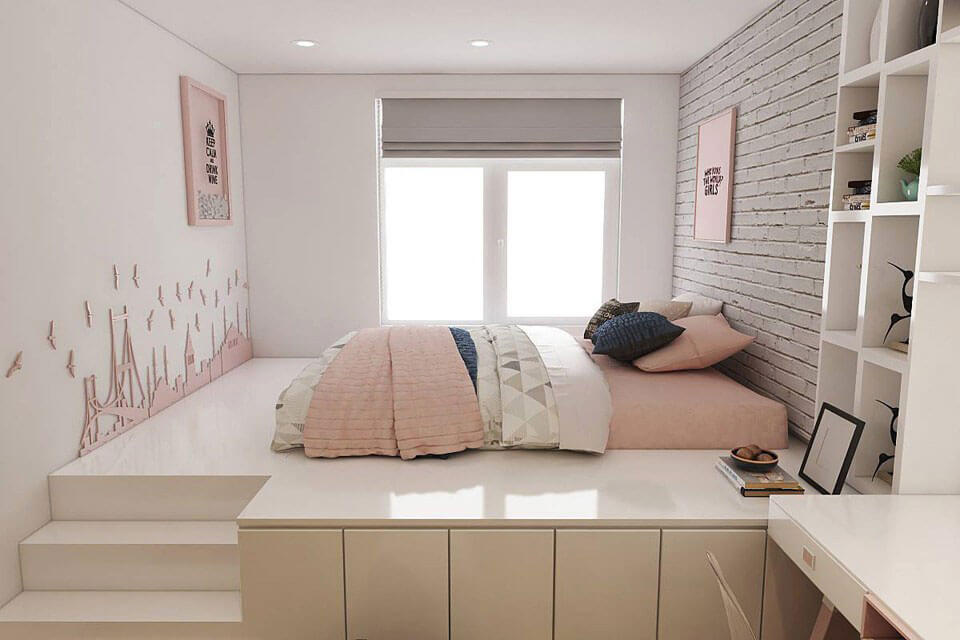 Thiết kế bậc thang cho phòng ngủ