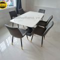 Bộ bàn ăn mặt đá 6 ghế chân sắt BA94