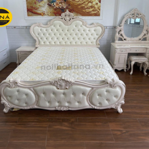 giường ngủ tân cổ điển 1m8 gỗ mdf nhập khẩu đài loan