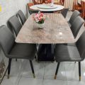 Bộ bàn ăn mặt đá 6 ghế chân sắt BA94