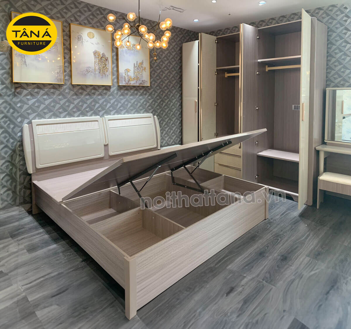 Bộ giường tủ hiện đại nhập khẩu đài loan TA-2015