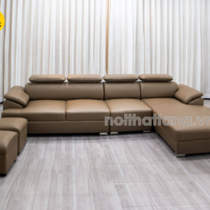 ghế sofa gục xéo H05 da cao cấp góc L hiện đại