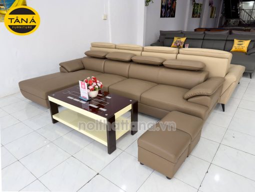 ghế sofa gục xéo H05 da cao cấp góc L hiện đại