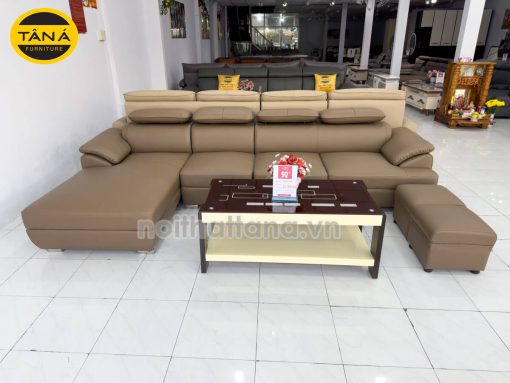 ghế sofa gục xéo H05 da cao cấp góc L hiện đại