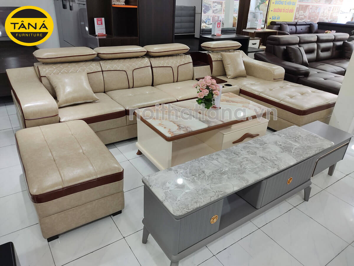 Sofa Covit Bọc Da Hàn Quốc Góc L Cao Cấp Q18