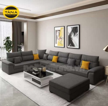 Ghế Sofa Vải Nỉ Góc L Cho Phòng Khách Lớn Hiện Đại QV18
