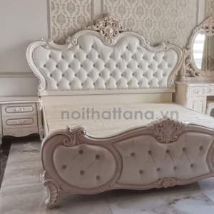 giường ngủ tân cổ điển 1m8 gỗ mdf nhập khẩu đài loan