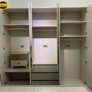 Tủ quần áo gỗ 6 cánh hiện đại nhập khẩu đài loan