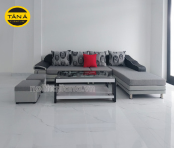 Sofa Vải Bố Góc L Cho Chung Cư Nhỏ Gọn T01