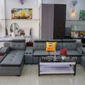 Sofa Tay Lượn Da Hàn Quốc Cao Cấp N60 Cho Phòng Khách Hiện Đại