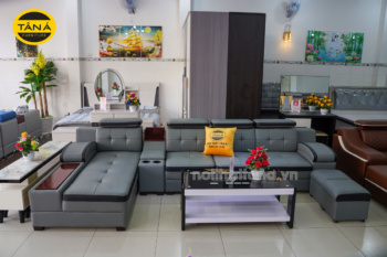 Sofa Tay Lượn Da Hàn Quốc Cao Cấp N60 Cho Phòng Khách Hiện Đại