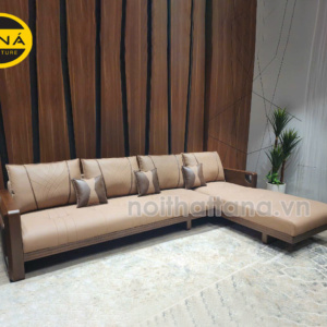 Sofa Gỗ Sồi Bọc Da Góc L Hiện Đại TA-885A-22