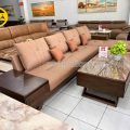 Sofa Gỗ Sồi Nga Bọc Da Góc L Đẹp TA-881A-22