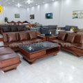Sofa Băng Gỗ Sồi Chân Thuyền Bọc Da Hiện Đại TA-G10