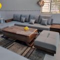 Sofa Gỗ Sồi Nga Bọc Da Góc L Đẹp TA-881A-22