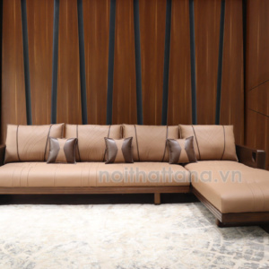 Sofa Gỗ Sồi Bọc Da Góc L Hiện Đại TA-885A-22
