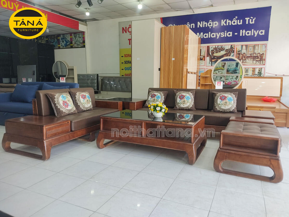 Ghế sofa băng gỗ sồi bọc da nhập khẩu TA-G02