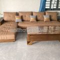 Sofa Gỗ Sồi Nga Bọc Da Góc L Đẹp TA-881A-22