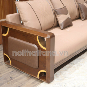 Sofa Gỗ Sồi Bọc Da Góc L Hiện Đại TA-885A-22