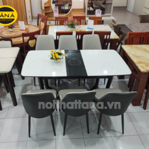 Bộ Bàn Ăn Thông Minh Có Bếp Từ Gấp Gọn 6 Ghế BA108