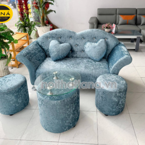 Sofa băng môi giá rẻ QB02 tựa lưng đính nút sang trọng