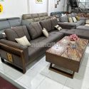 Sofa Gỗ Sồi Bọc Da Góc L Hiện Đại TA-883A-37-1