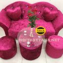 Sofa băng môi giá rẻ QB02 tựa lưng đính nút sang trọng