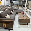 Sofa Gỗ Sồi Bọc Da Góc L Hiện Đại TA-883A-37-1