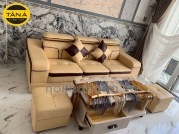 Ghế sofa băng da 3 chỗ ngồi nhỏ gọn QB18