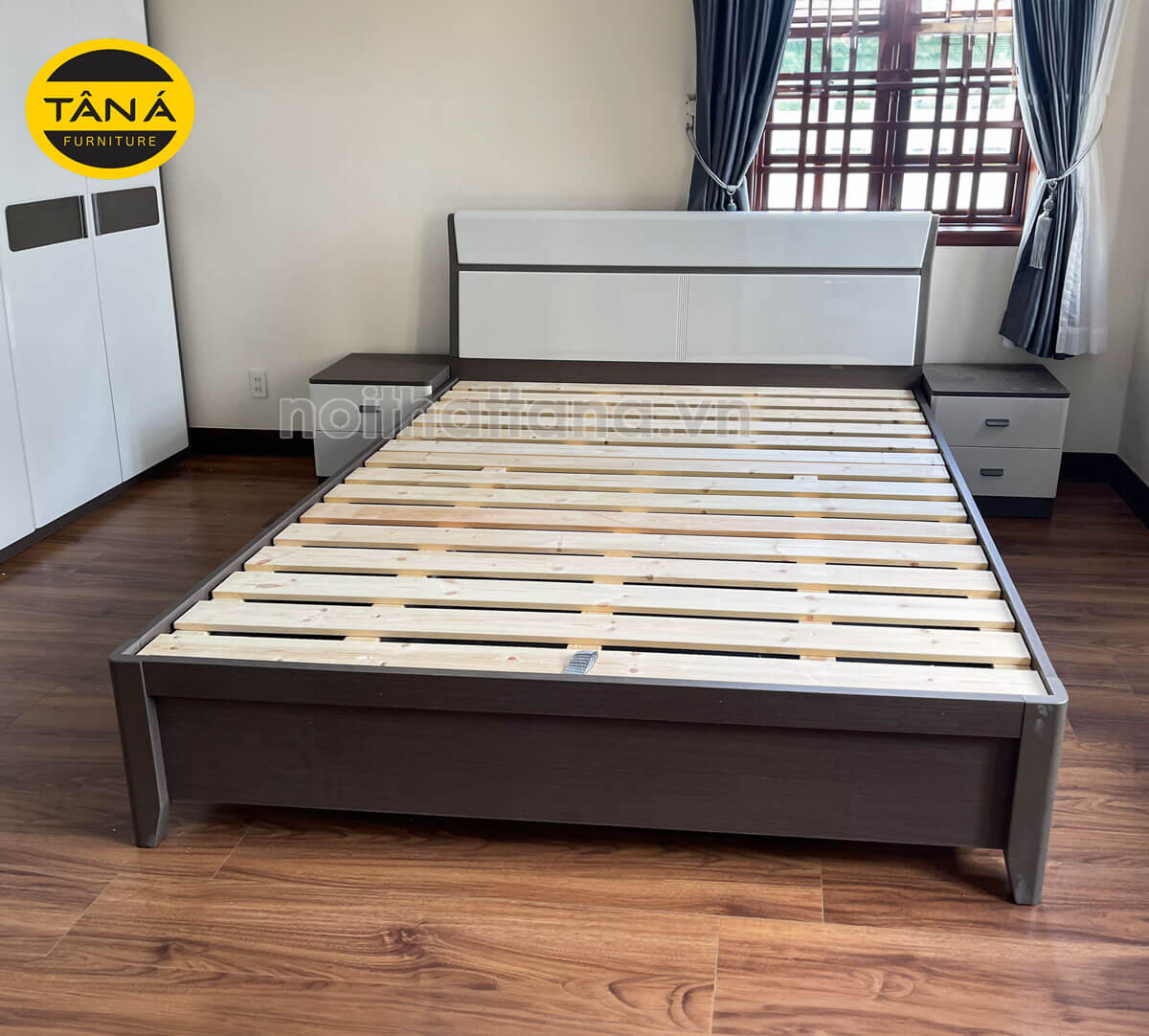 Mua giường ngủ 1m8x2m gỗ mdf giá rẻ nhập khẩu đài loan