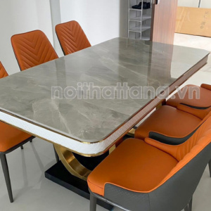 Bộ Bàn Ăn Mặt Đá Ceramic 6 Ghế Hiện Đại Nhập Khẩu BA142