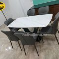 Bộ Bàn Ăn Mặt Đá Ceramic 6 Ghế Hiện Đại Nhập Khẩu BA156
