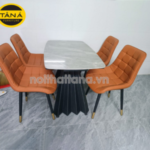 Bộ Bàn Ăn Mặt Đá Ceramic 4 Ghế Hiện Đại Nhập Khẩu BA134