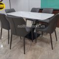 Bộ Bàn Ăn Mặt Đá Ceramic 6 Ghế Hiện Đại Nhập Khẩu BA156