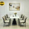Bộ Bàn Ăn Mặt Đá Ceramic 6 Ghế Hiện Đại Nhập Khẩu BA153