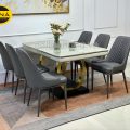 Bộ Bàn Ăn Mặt Đá Ceramic 6 Ghế Hiện Đại Nhập Khẩu BA142