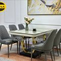 Bộ Bàn Ăn Mặt Đá Ceramic 6 Ghế Hiện Đại Nhập Khẩu BA142
