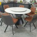 Bộ Bàn Ăn Tròn Mặt Đá Ceramic 6 Ghế Cao Cấp Nhập Khẩu BA141