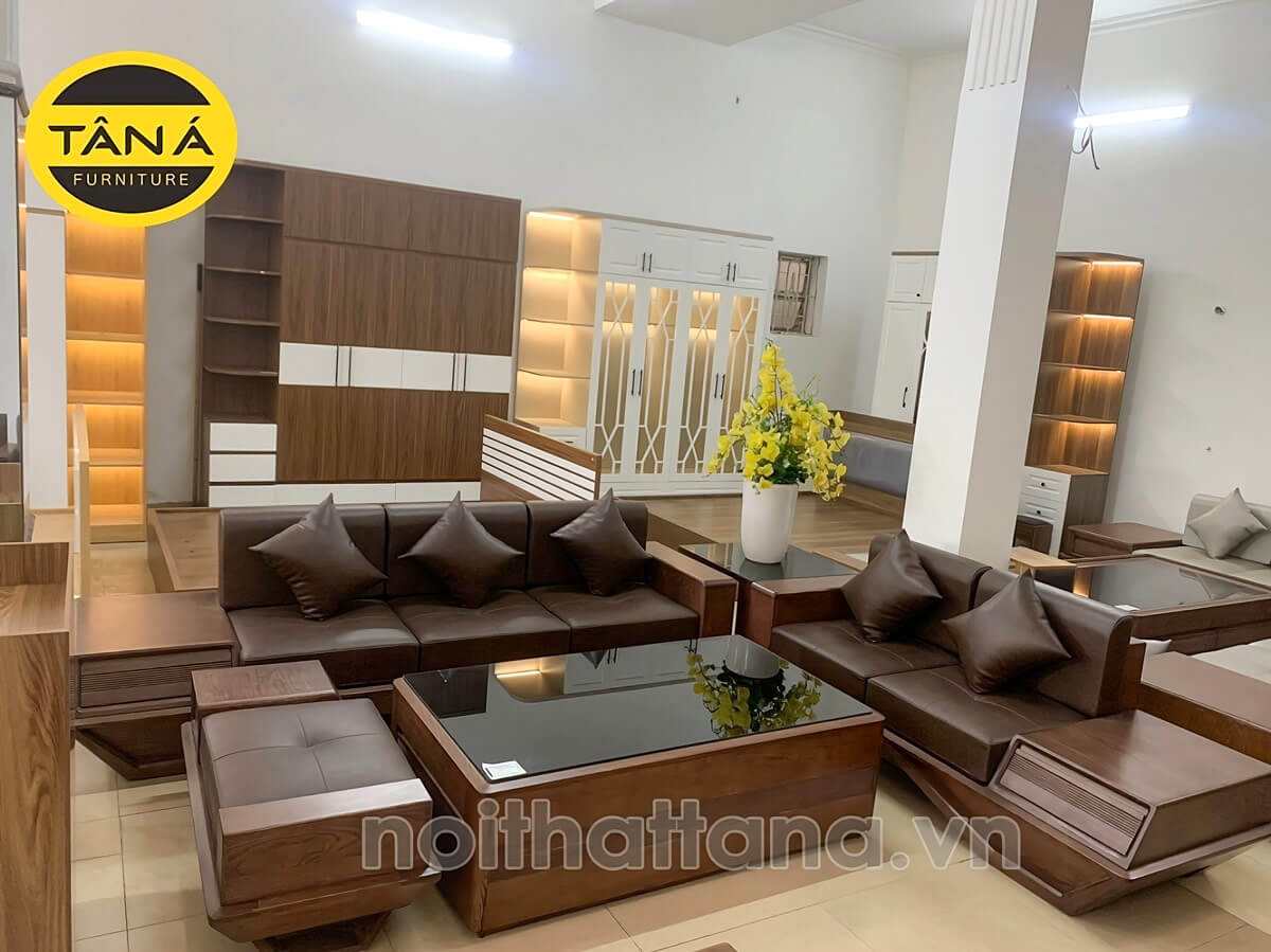 Sofa Băng Gỗ Sồi Bọc Da TA-G03