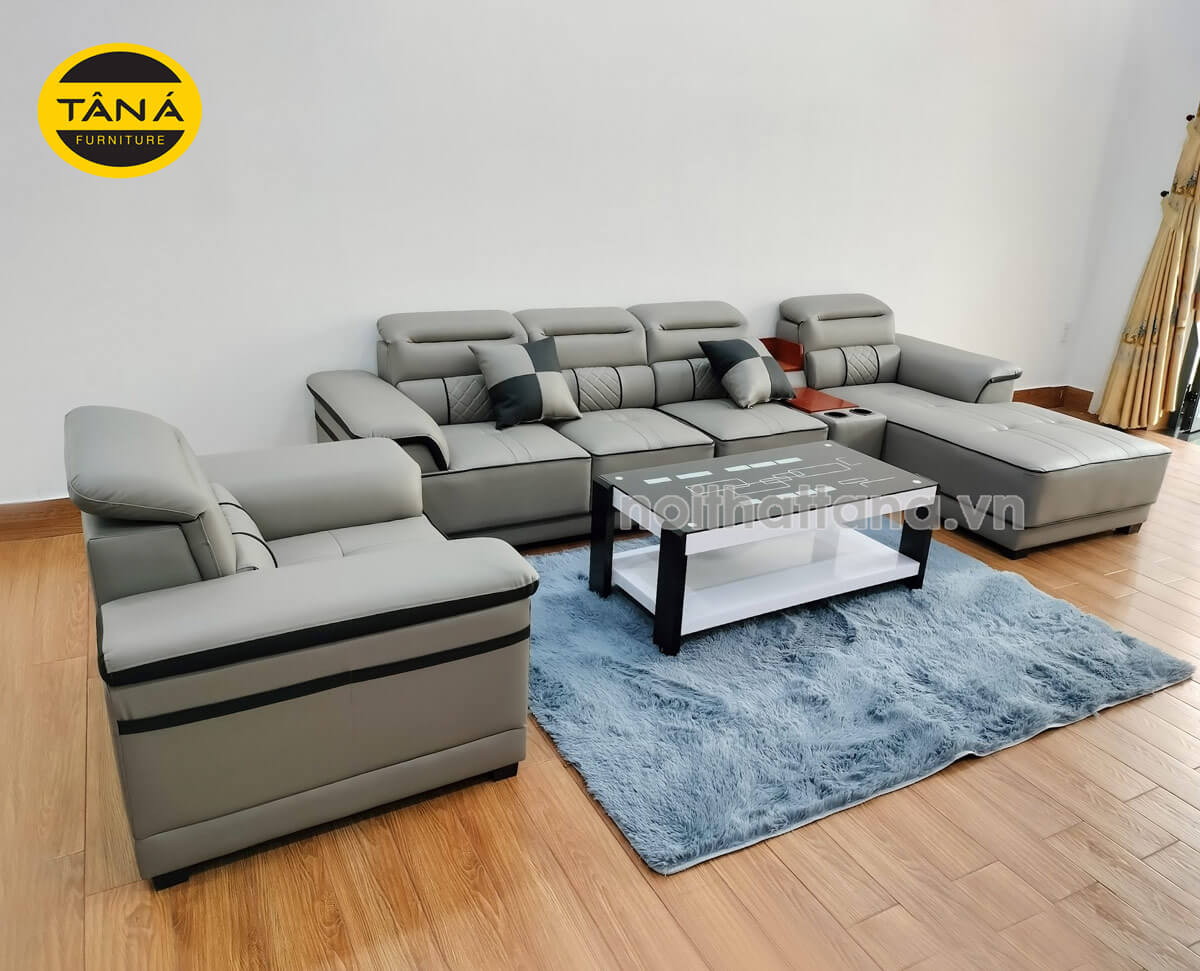Mẫu ghế sofa da cho phòng khách hiện đại