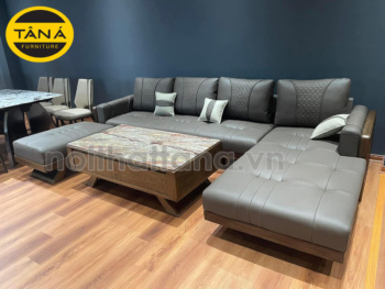 Sofa Gỗ Sồi Bọc Da Góc L Đẹp TA-883A-37