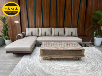 Sofa Gỗ Sồi Bọc Da Góc L Hiện Đại TA-886A-12