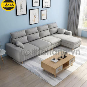 Ghế Sofa Góc L Đệm Vải T69 Khung Gỗ Tự Nhiên Bền Bỉ