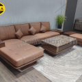 Sofa Gỗ Sồi Bọc Da Góc L Đẹp TA-888A