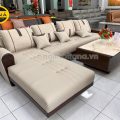 Sofa Gỗ Sồi Bọc Da Góc L Hiện Đại TA-886A-12