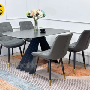 Bộ Bàn Ăn Mặt Đá Ceramic 4 Ghế Hiện Đại Nhập Khẩu BA134