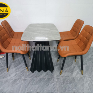 Bộ Bàn Ăn Mặt Đá Ceramic 4 Ghế Hiện Đại Nhập Khẩu BA134
